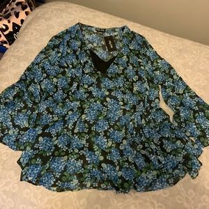 Brand new with tags City Chic size M (18) floral blouse with bell sleeves